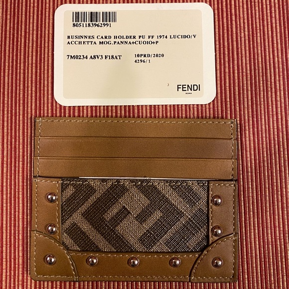 FENDI FF monogram logo cardholder (brown) unisex - Picture 3 of 8